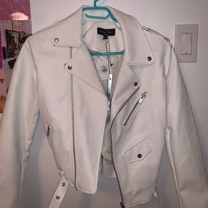 White Faux Leather Jacket
